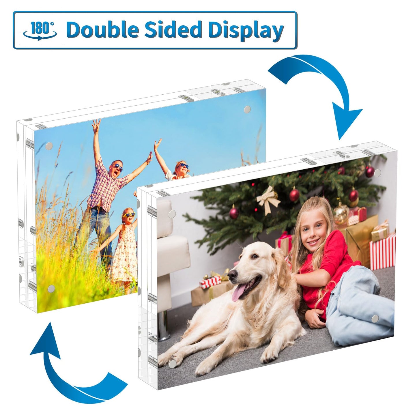 Acrylic Picture Frames Acrylic Photo Frame Magnetic Desktop Display Double Sided Acrylic Frame Freestanding Floating Frames
