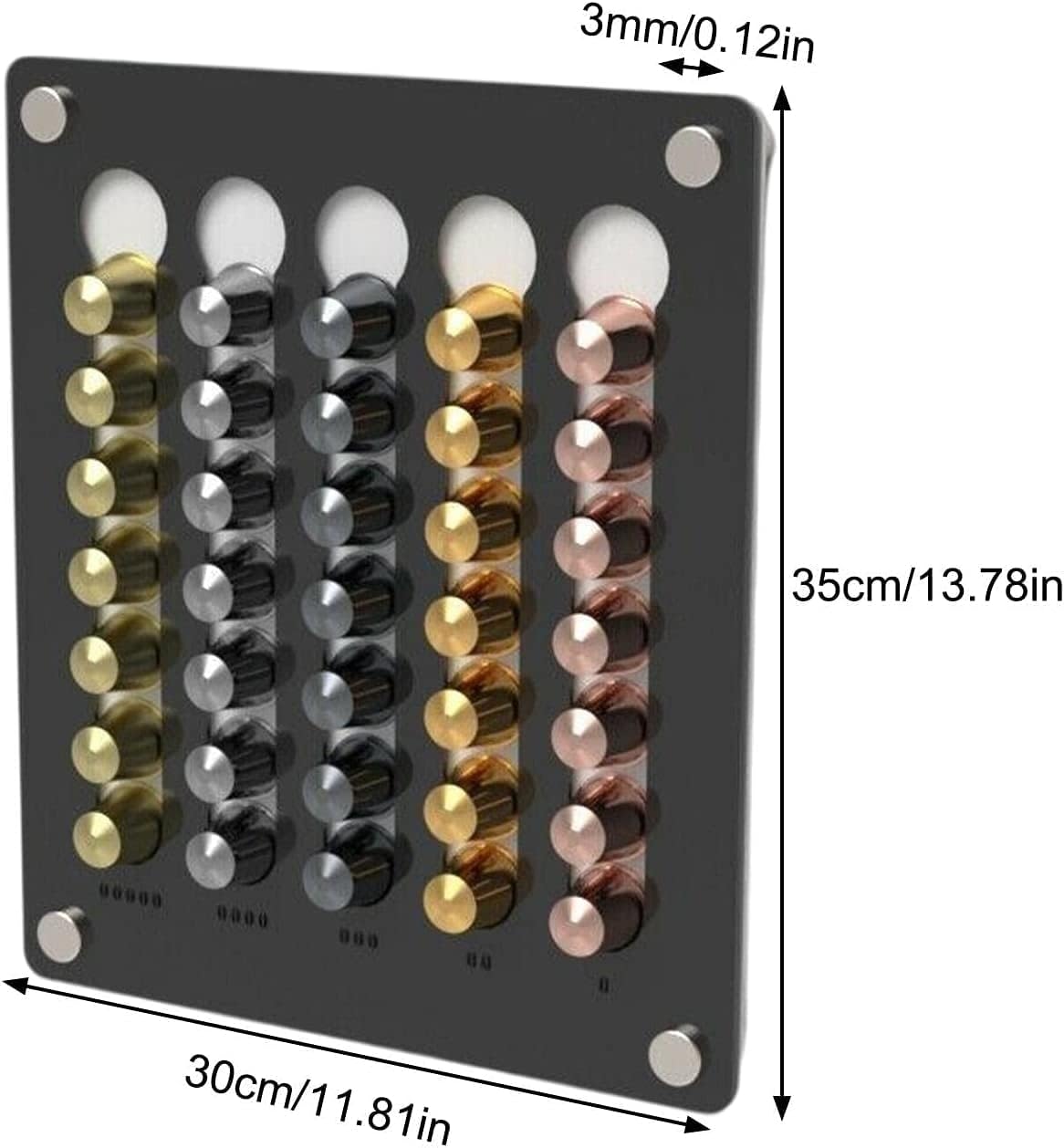 Coffee Pad Holder Wall | Acrylic Coffee Capsule Holder for 35 Capsules | Capsule Storage Capsule Dispenser Compatible with Universal Capsules