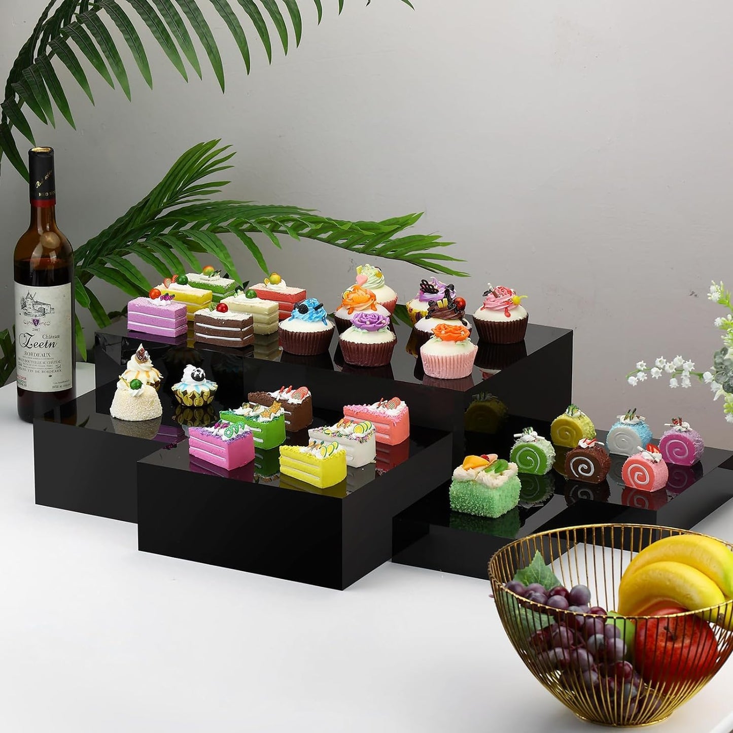 3 Pack Acrylic Display Boxes Cube Riser,Food Risers for Wedding ,Buffet Tables,Jewelry Display,for clothing storage.