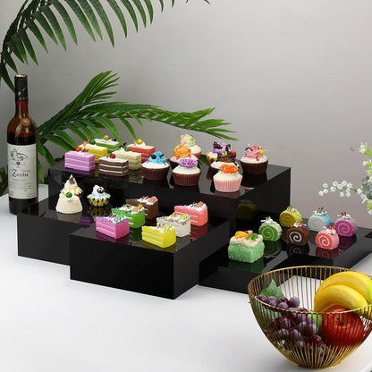 3 Pack Acrylic Display Boxes Cube Riser,Food Risers for Wedding ,Buffet Tables,Jewelry Display,for clothing storage.