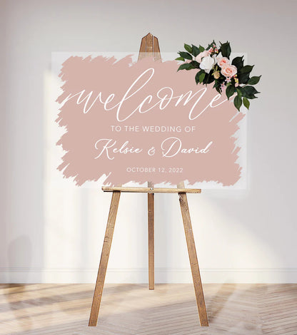 Custom Rectangular Acrylic Wedding Welcome Sign - Personalized Transparent Greeting Board for Elegant Wedding Reception Decor