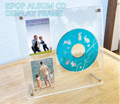 Acrylic Album CD/Photocard Display Stand, Holds 2 Photocards Display Frame Clear Shelf Photocard Display Frame Photocard Holder