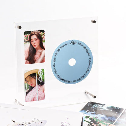 Acrylic Album CD/Photocard Display Stand, Holds 2 Photocards Display Frame Clear Shelf Photocard Display Frame Photocard Holder