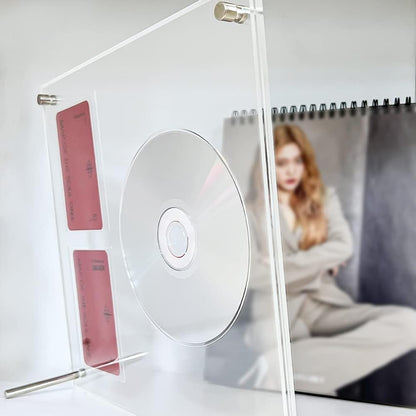 Acrylic Album CD/Photocard Display Stand, Holds 2 Photocards Display Frame Clear Shelf Photocard Display Frame Photocard Holder