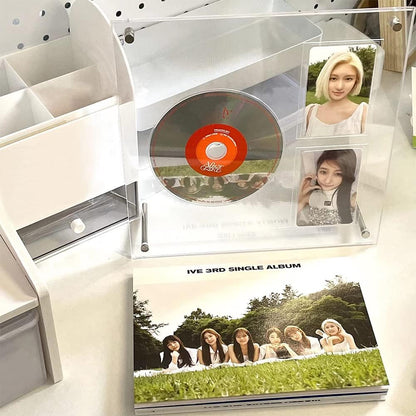 Acrylic Album CD/Photocard Display Stand, Holds 2 Photocards Display Frame Clear Shelf Photocard Display Frame Photocard Holder