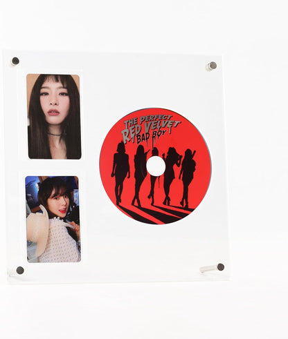 Acrylic Album CD/Photocard Display Stand, Holds 2 Photocards Display Frame Clear Shelf Photocard Display Frame Photocard Holder