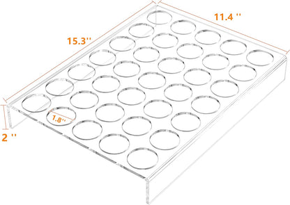 2 Pack of 35 Slots Flat Countertop Coffee Pod Holder K Cup Organizer Tray Clear Acrylic Coffee Pod Organizer for Office and Kitchen Counter or Drawer Compatible With KCup Pods