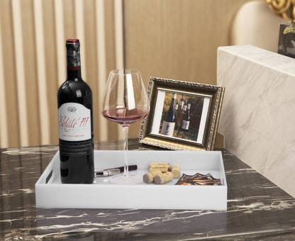 12x16 Inches -Spill Proof  Acrylic Serving Tray   Decorative Tray Organiser for Ottoman Coffee Table Countertop with Handles