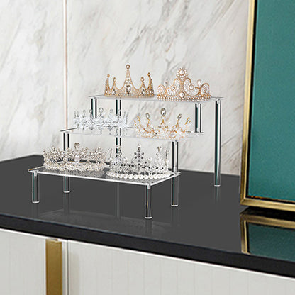 Display Stand Acrylic Riser,Perfume Organizer Clear Display Riser for Cupcake Dessert POP Figures Toy Tier Small Food Stand Risers for Display Makeup Step Cologne Skincare Lotion Cosmetics Fragrance