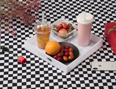 12x16 Inches -Spill Proof  Acrylic Serving Tray   Decorative Tray Organiser for Ottoman Coffee Table Countertop with Handles