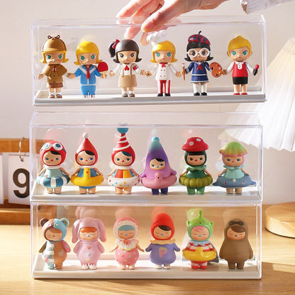 Clear Acrylic Display Case for Mini Desktop Storage Cabinet Organizer for Doll Toy Collectibles, Action Figures, Mini Figurines Dustproof Protection