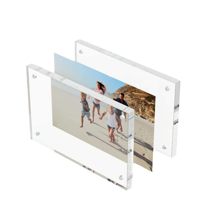 Customizable Magnetic Acrylic Photo Frame Personalized Clear Acrylic Picture Display Modern Magnetic Floating Frame