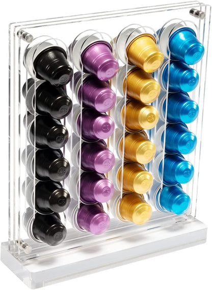 Acrylic Coffee Pod Holder, Coffee Capsule Holder Rack for NESPR Capsules Originalline, Coffee Pod Storage Organizer Stand, Hold 40 Capsules for Kitchen, Office, Coffee Bar
