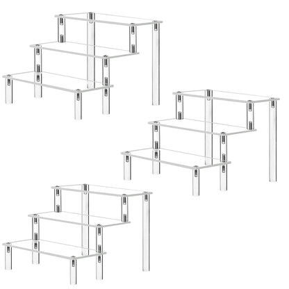 Display Stand Acrylic Riser,Perfume Organizer Clear Display Riser for Cupcake Dessert POP Figures Toy Tier Small Food Stand Risers for Display Makeup Step Cologne Skincare Lotion Cosmetics Fragrance