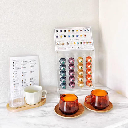 Acrylic Coffee Pod Holder, Coffee Capsule Holder Rack for NESPR Capsules Originalline, Coffee Pod Storage Organizer Stand, Hold 40 Capsules for Kitchen, Office, Coffee Bar