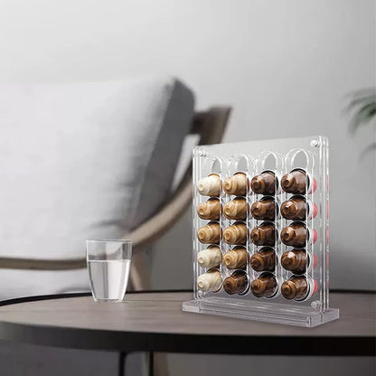 Acrylic Coffee Pod Holder, Coffee Capsule Holder Rack for NESPR Capsules Originalline, Coffee Pod Storage Organizer Stand, Hold 40 Capsules for Kitchen, Office, Coffee Bar