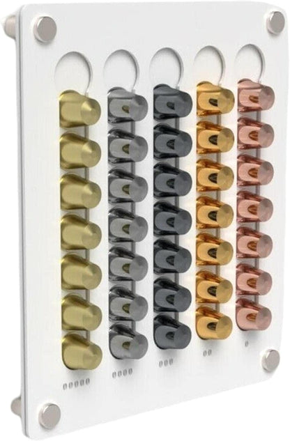 Coffee Pad Holder Wall | Acrylic Coffee Capsule Holder for 35 Capsules | Capsule Storage Capsule Dispenser Compatible with Universal Capsules
