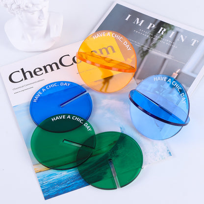 3.9 inch Creative Acrylic Rainbow Coasters, Coffee Tea Drink Mug Pads Bar Restaurant Shooting Props Cup Mat