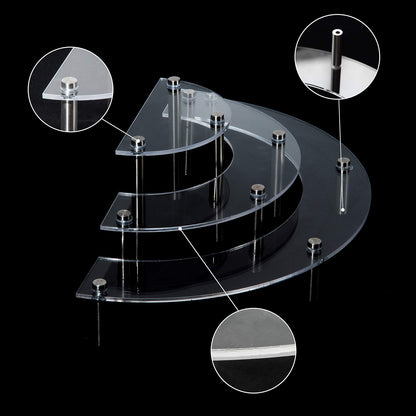 3-Tier Acrylic Semicircle Round Cupcake Dessert Stand-Dessert Stand