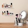 6Pack Acrylic Floating Shelves, 12 inch Clear Bathroom Wall Shelf, Bookshelves, Invisible Display for Office, Bedroom, Small Gap Allows Water to Escape, Free Screws & Drill Bit