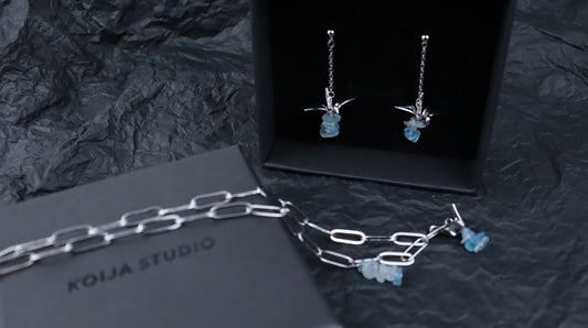 纸鹤与冰川-耳坠